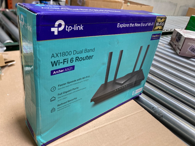 Photo 1 of TP-Link AX1800 WiFi 6 Router V4 (Archer AX21) – Dual Band Wireless Internet, Gigabit, Easy Mesh, Works with Alexa - A Certified for Humans Device