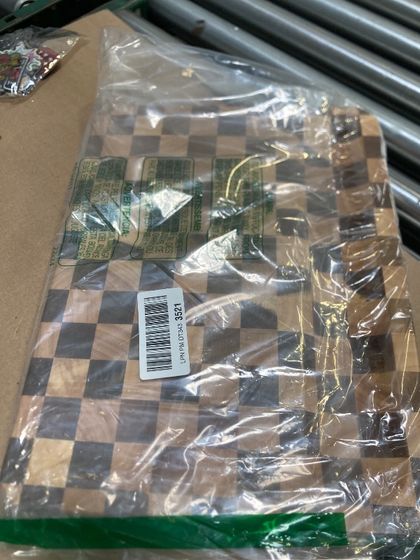 Photo 1 of Cutting Boards for Kitchen, Design in USA Large Acacia Wood Chopping Board, Checkered Cutting Board