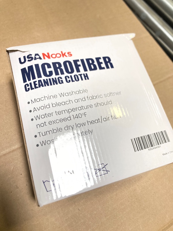 Photo 1 of USANOOKS Microfiber Cleaning Cloth - White - 12Pcs (12.5x12.5 inch) High Performance - 1200 Washes, Ultra Absorbent Car Towel Traps Grime & Liquid for Streak-Free Mirror Shine - Car Washing Cloth