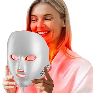 Photo 1 of NEWKEY Red Light Therapy Mask for Face Wrinkles, 7 LED Light Therapy Facial Skin Care Mask,At-Home Photon Skin Care Beauty Mask for Anti-Ageing