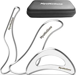 Photo 1 of 3-Piece Muscle Scraper Tool Set for IASTM Therapy - Stainless Steel Gua Sha Tool for Myofascial Release and Deep Tissue Massage Tool Set