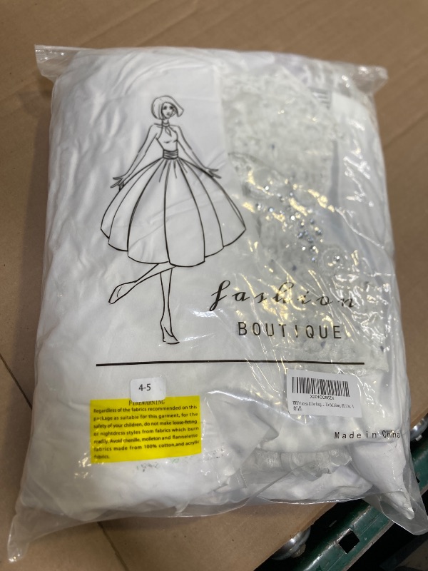 Photo 1 of Size 4--WDE Princess Lilac Long Girls Pageant Dresses Kids Prom Puffy Tulle Ball Gown,White, 4