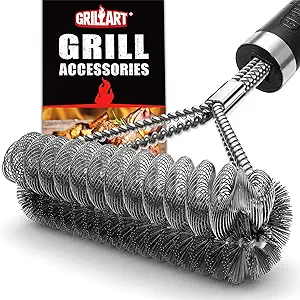 Photo 1 of GRILLART Grill Brush [Wire + Helix] Combined BBQ Brush - Safe & Efficient Grill Cleaning Brush - 18" Grill Cleaner Brush Scrubber for Gas/Porcelain/Charbroil Grates – BBQ Accessories Gifts for Men/Dad
