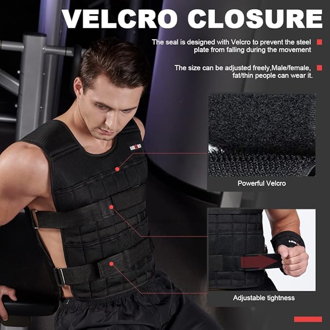 Photo 1 of Adjustable Weighted Vest, 44LB Workout Equipment, Full Body Weighted Jacket for Men, Women, Strength Training, Running, Fitness & Muscle Building