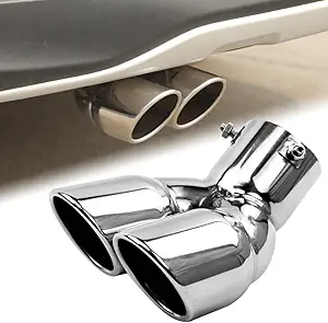 Photo 1 of 3 inch exhaust tip, universal stainless steel exhaust tailpipe dual tailpipe slant for most cars
