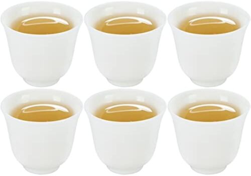Photo 1 of mini Sizikato 6pcs Pure White Chinese Porcelain Tea Cup, 45ml Exquisite Mini Sake Cup