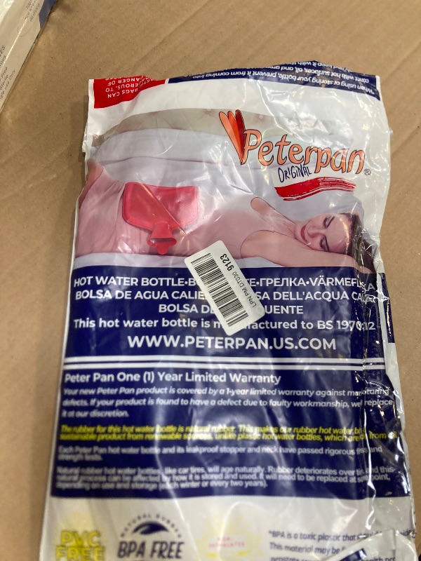 Photo 1 of Peterpan Oversized Rubber Hot Water Bottle with Fleece Cover and Silicone Lanyard, XXX-Large, BPA & PVC Free, 3-Liter Capacity, for Pain Relief and Warmth, Red