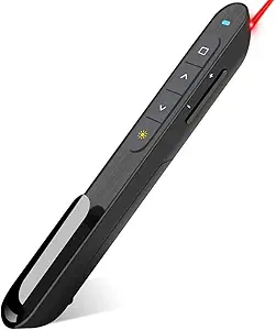 Photo 1 of Wireless Presenter, Hyperlink Volume Control Presentation Clicker RF 2.4GHz USB PowerPoint Clicker Presentation Remote Control Pointer Slide Advancer (Black