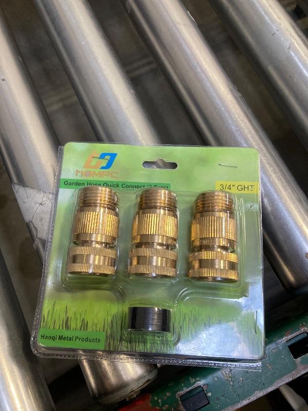 Photo 1 of HQMPC Garden Hose Quick Connect Solid Brass Quick Connector Garden Hose Fitting Water Hose Connectors 3/4 inch GHT (3 SETS)