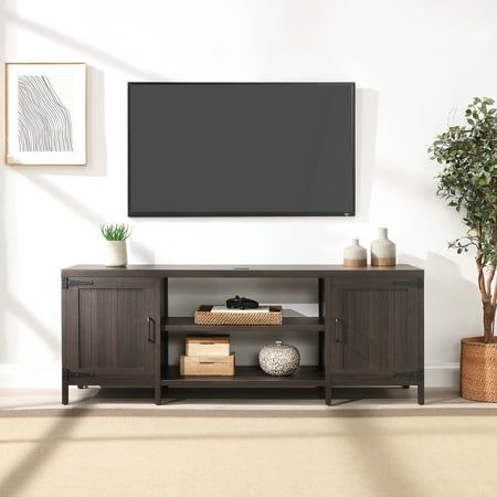 Photo 1 of  Mainstays Farmhouse TV Stand for TVs up to 70 Espresso 