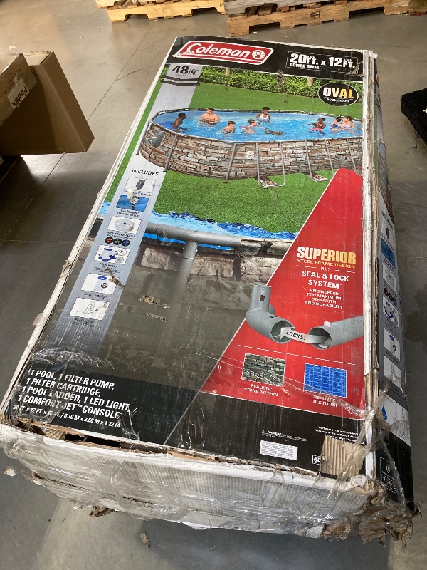 Photo 1 of Coleman 20' Power Steel Comfort Jet Oval 48" Deep Metal Frame Above Ground Pool