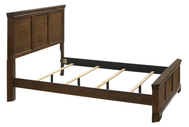 Photo 1 of 8 Piece Bedroom Set, Roundhill Furniture Maderne Traditional Wood Panel Bedroom Collection, Queen Size, Antique Walnut Finish