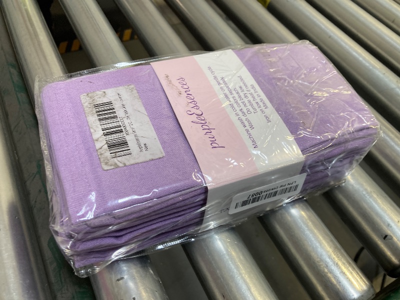 Photo 1 of PurpleEssences Set of 12 Cloth Dinner Napkins 100% Cotton 18x18 Inch - Soft Durable Washable - Ideal for Farmhouse Party Spring Summer - Perfect Everyday Use Table Linen - Lavender