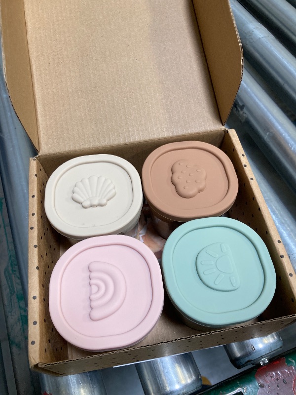 Photo 1 of YIVEKO Baby Food Containers Silicone Baby Food Storage Containers for Infants and Toddlers Baby Food Jars Silicone Baby Food Container Freezer Safe Reusable Baby Food Containers with Lids 4PK