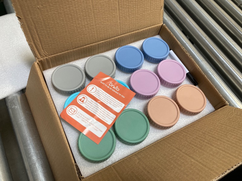 Photo 1 of DRKIO 12 Pack Glass Baby Food Storage Containers - 4 Oz Baby Food Jars with Lids Baby Food Maker Microwave Dishwasher Freezer Safe 100% Leak Proof BPA Free Reusable