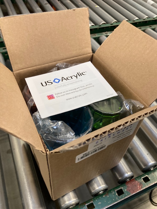Photo 1 of US Acrylic Optix Plastic Reusable Drinking Glasses (Set of 8) 20oz Water Cups in Jewel Tone Colors | BPA-Free Tumblers, Made in USA | Top-Rack Dishwasher Safe