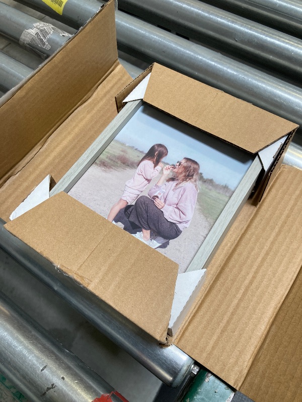 Photo 1 of 5x7 Triple Hinged Frames, 3 Folding Picture Frame, Triptych Photo Frame, Stand Vertically on Desktop or Tabletop, Grey