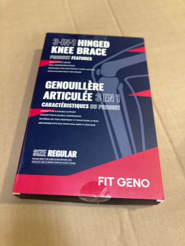 Photo 1 of Fit Geno Hinged Knee Brace for Meniscus Tear: Adjustable Knee Support for Knee Pain w/Side Stabilizers & Hinges for Injury or Surgery Recovery - Men and Women FSA or HSA Eligible