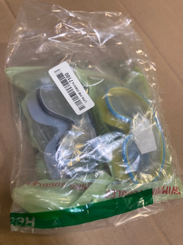 Photo 1 of Favorable Kids Goggles Kids Swim Goggles with Nose Cover HD Children's Large Frame Waterproof and Anti-Fog Pool Swimming Goggles(Blue Yellow+Blue)