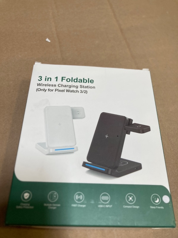 Photo 1 of Upgraded 3 in 1 Foldable Wireless Charger for Google Pixel Watch 3/2, Charging Stand for Pixel 9 Pro/XL/9a/9/8 Pro/8a/8/7 Pro/7a/7/6 Pro & Pixel Buds Pro 2(Not for Pixel Watch 1) with Adapter, White