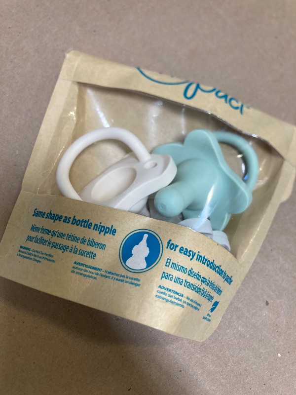 Photo 1 of Dr. Brown's HappyPaci 100% Silicone Baby Pacifier, Contoured One-Piece Design, Cool Gray, Green, Ecru, 0-6m, BPA-Free, 3 Pack