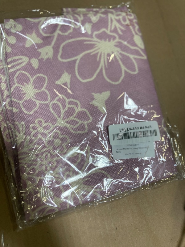 Photo 1 of Artoid Mode Purple Flowers Floral Butterflies Spring Placemats Set of 4, 12x18 Inch Seasonal Table Mats Party Kitchen Dining Decoration