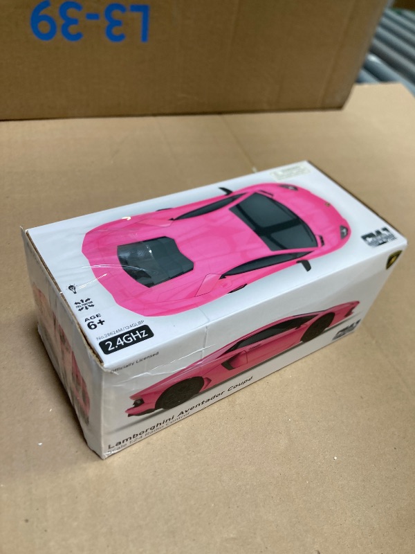 Photo 1 of CMJ RC Cars Lamborghini LP700-4 Remote Control RC Car Officially Licensed 1:24 Scale Working Lights 2.4Ghz. Great Kids Play Toy Auto (Pink)
