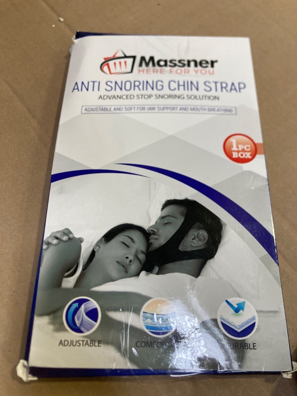 Photo 1 of Massner Chin Strap for Sleeping, Breathable, Comfortable CPAP Chin Strap for snoring - Airflow jaw Strap for Men and Women, Adjustable Snore Stopper Chin Strap to Keep Mouth Closed While Sleeping