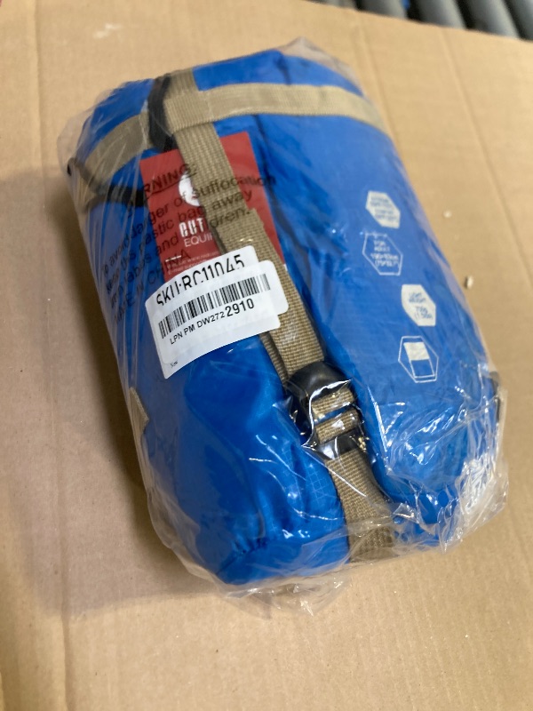 Photo 1 of REDCAMP Ultra Lightweight Sleeping Bag for Backpacking, Comfort for Adults Warm Weather, with Compression Sack Blue (75"x 32.5")