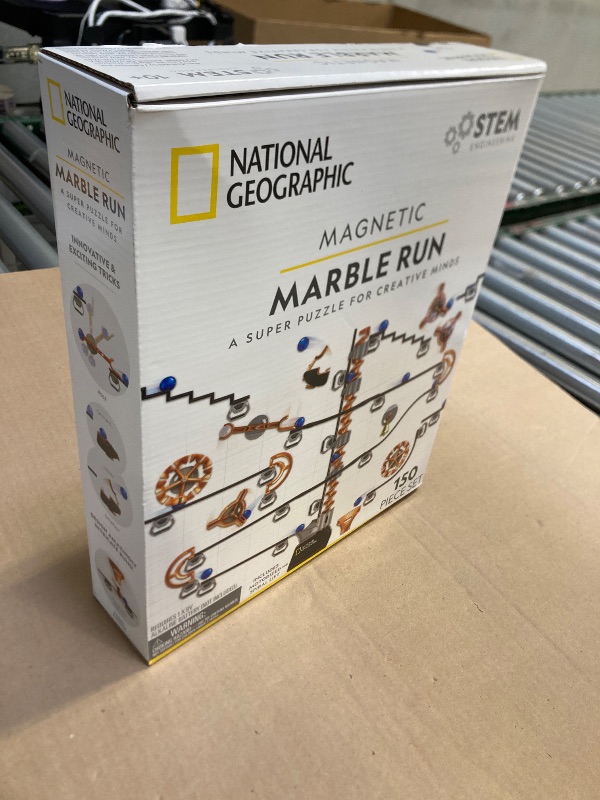 Photo 1 of NATIONAL GEOGRAPHIC Magnetic Marble Run - 150-Piece STEM Building Set for Kids & Adults with Magnetic Track & Trick Pieces & Marbles for Building A Marble Maze, STEM Project (Amazon Exclusive)