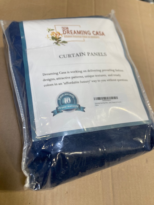 Photo 1 of Dreaming Casa Royal Blue Velvet Room Darkening Curtains for Living Room Thermal Insulated Rod Pocket Back Tab Window Curtain for Bedroom 2 Panels 52" W x 96" L