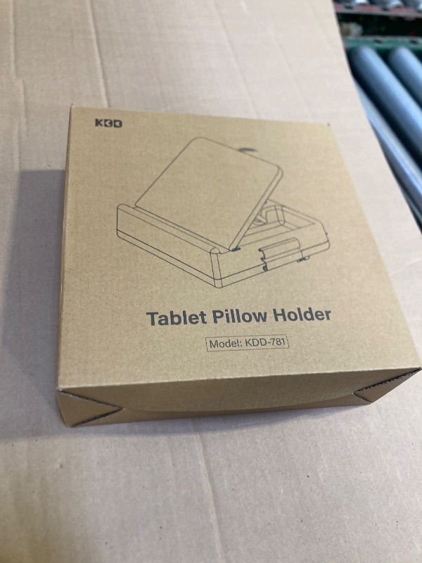 Photo 1 of KDD Tablet Pillow Stand with Storage, Foldable Ipad Holder for Bed, Lap and Desk, Angle Adjustable Soft Pad Dock with Stylus Mount Compatible with Ipad Pro 12.9, 10.5, 11, Air, Mini, Phones, Books