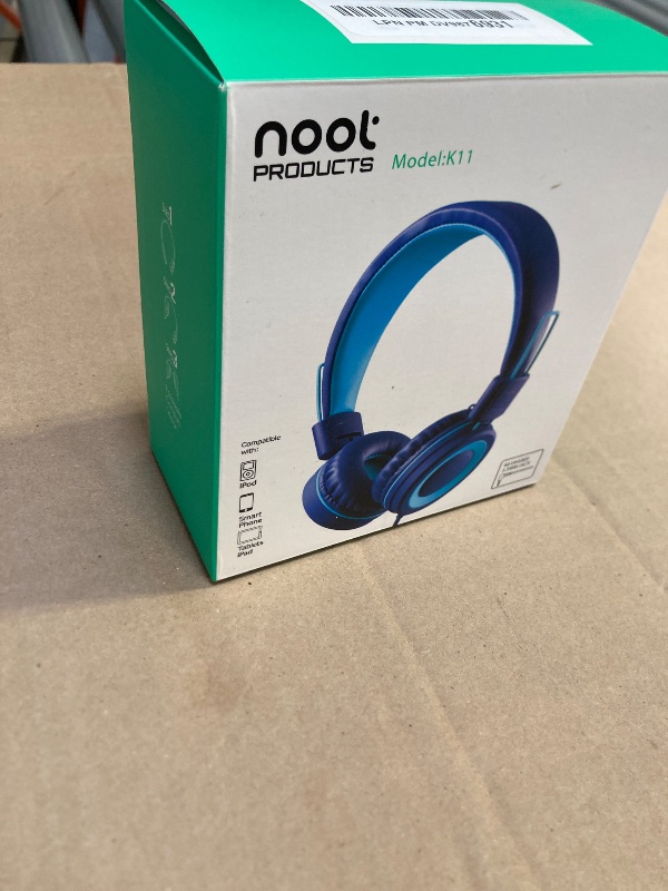 Photo 1 of Kids Headphones - noot products K11 Foldable Stereo Tangle-Free 3.5mm Jack Wired Cord On-Ear Headset for Children/Teens/Boys/Girls/Smartphones/School/Kindle/Airplane Travel/Plane/Tablet (Navy/Teal)