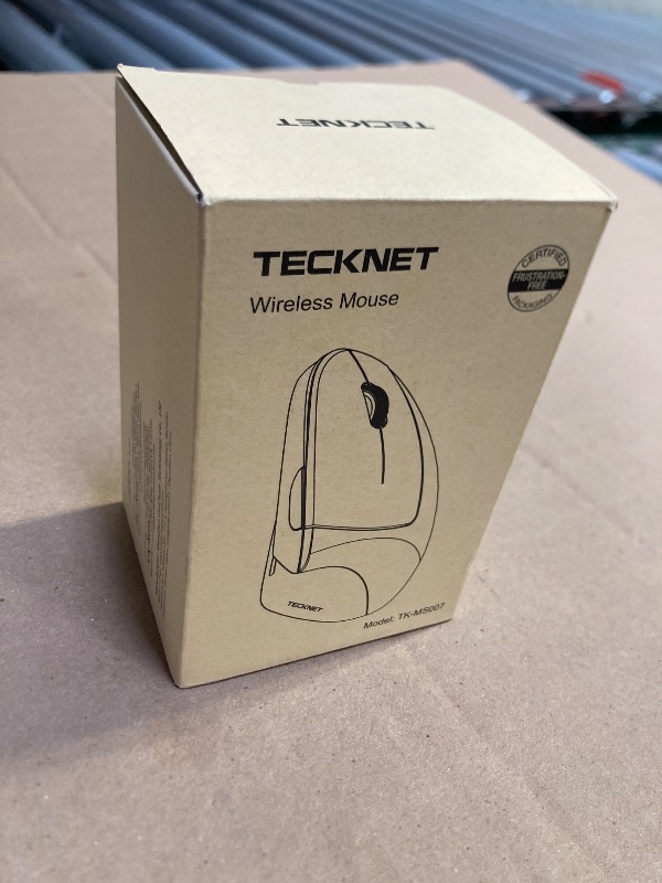 Photo 1 of TECKNET Ergonomic Mouse, 4800 DPI Wireless Vertical Mouse with 5 Adjustable DPI Levels, 2.4GHz Optical Carpal Tunnel Mouse, 6 Buttons Wireless Mouse for Laptop, Desktop, PC, MacBook - Black