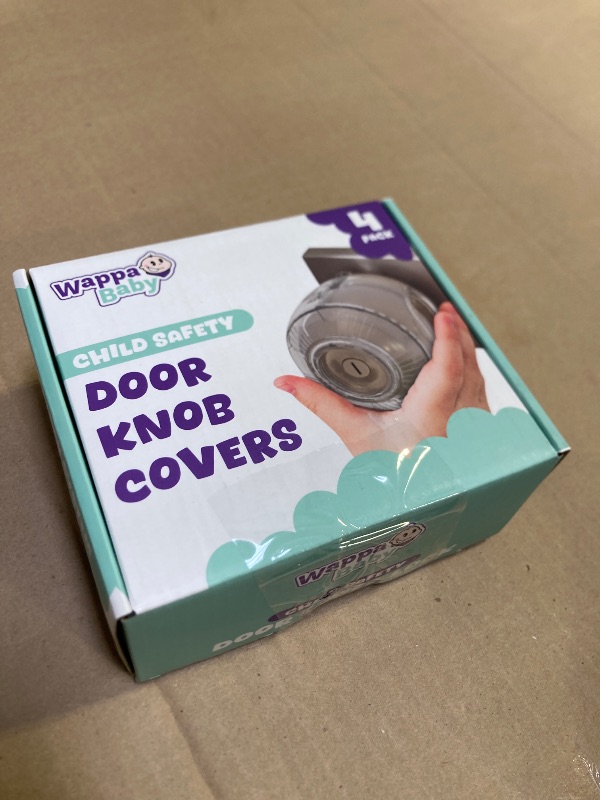 Photo 1 of Child Safety Door Knob Cover (4 Pack) Hard-to-Remove Dual-Lock Door Handle Covers for Kids - Reusable Baby Proof Door Knob Locks - Installs Easily, No Tools Needed (Clear)
