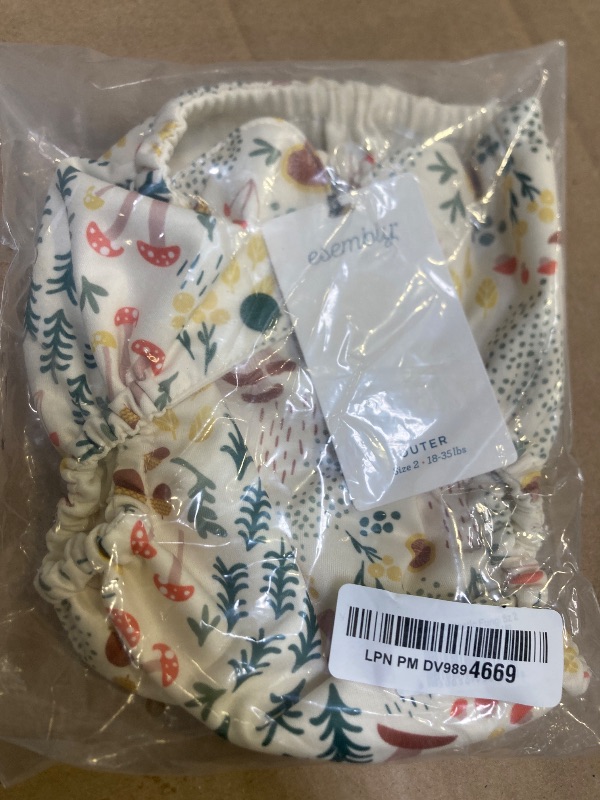 Photo 1 of Esembly Cloth Diaper Outer, Waterproof Swim Cloth Diaper Cover, Leak-Proof and Breathable Layer Over Prefolds, Flats or Fitteds, Reusable with Snap Closure - Size 2, Fantastic Fungi