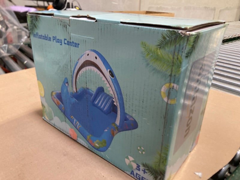 Photo 1 of Onory Inflatable Kiddie Pool Inflatable Play Center Kids Toddler Pool with Water Slide, Water Sprayers Toddler Pool with Play Ball Hoop Thickened Swimming Pool for Backyard