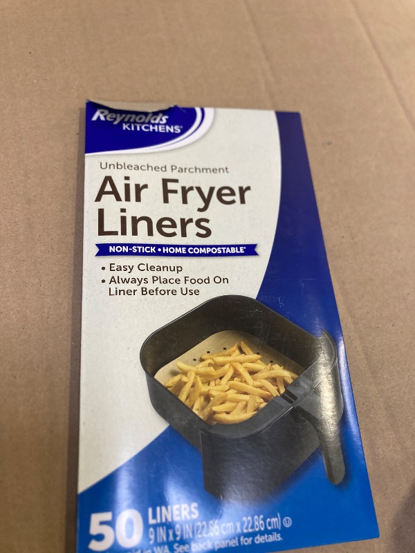 Photo 1 of Reynolds Kitchens Air Fryer Liners Disposable, Unbleached Parchment Paper Sheets, 50 Count