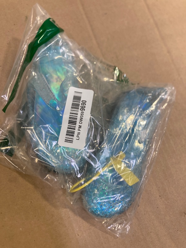 Photo 1 of Girls Size 8--OMGard Jelly Shoes for Toddler Girls Princess Dress Sandals Size 8, Blue Bird Nest Layered Lines Mary Jane Flats Childrens Clear Glitter with Hollow-Carved