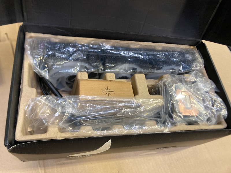 Photo 1 of TCOMAS SJA090 360mm AIO ARGB Black CPU Cooler,Cold Head Double Layer Pudding Structure Design, 3*F090 Series PWM Fans 2750RPM 300W TDP Liquid CPU Cooler for Intel LGA 1150/1151/1155/1156/1200/1700