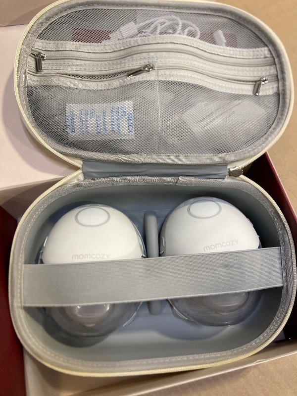 Photo 1 of Momcozy Breast Pump Hands Free Mobile Style | M6, Wearable Breastfeeding Pump Ideal Rhythm for More Milk, DoubleFit Flange More Fit & Discreet with 3 Modes & 9 Levels, 24mm - 2 Pack Quill Gray