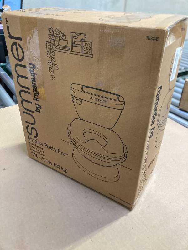 Photo 1 of Summer Infant by Ingenuity My Size Potty Pro in White, Toddler Potty Training Toilet, Lifelike Flushing Sound, for Ages 18 Months+, Up to 50 Pounds