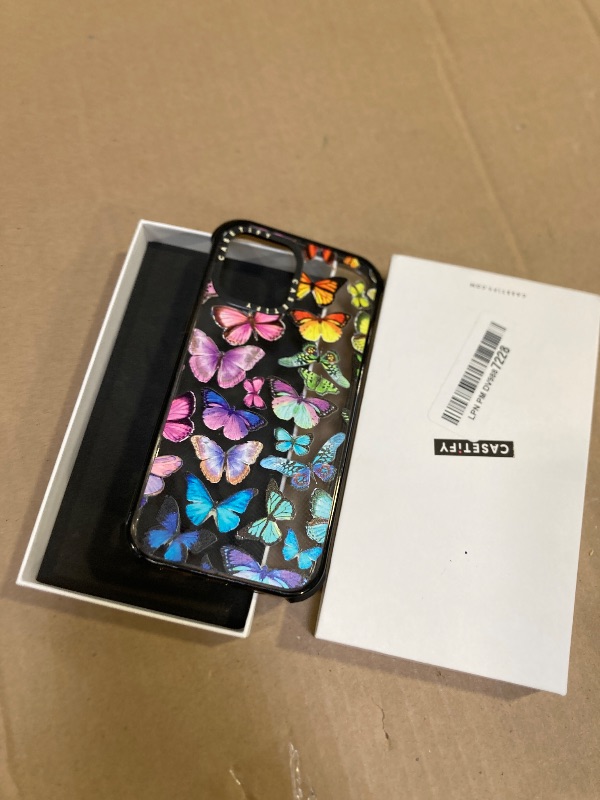 Photo 1 of CASETiFY Ultra Impact Case for iPhone 12 Pro Max - Butterfly Rainbow - Clear Black