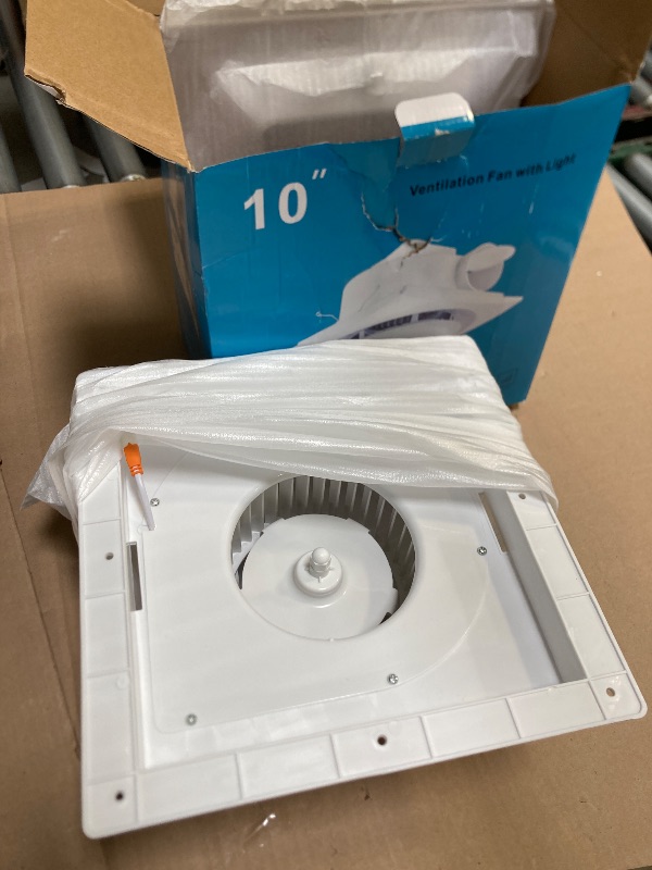 Photo 1 of Yopmb Bathroom Exhaust Fan with LED Light, Square Ceiling Mount Quiet Exhaust Fan for Bathroom/Restroom/Shower/Home/Office,1.0 Sones Low Noise, 141 CFM 4" Duct (Panel Size:12inch)