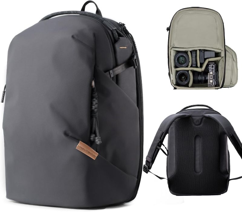 Photo 1 of  PGYTECH OneGo Lite Camera Backpack Water-Resistant DSLR/Mirrorless Bag for Sony/Canon/Fujifilm, Drone Backpack, Tripod Mount Travel & Weekend Photography Pack for 16" Laptop (Matte Black, 22L) 
