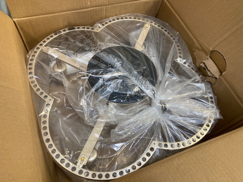 Photo 1 of 20" Gold Crystal Ceiling Fan with Light, Crystal Flush Mount Ceiling Fan with Light Remote Control, Caged Enclosed with 6 Speeds for Bedroom, Living Room, Foyer, Nursery (Clear)