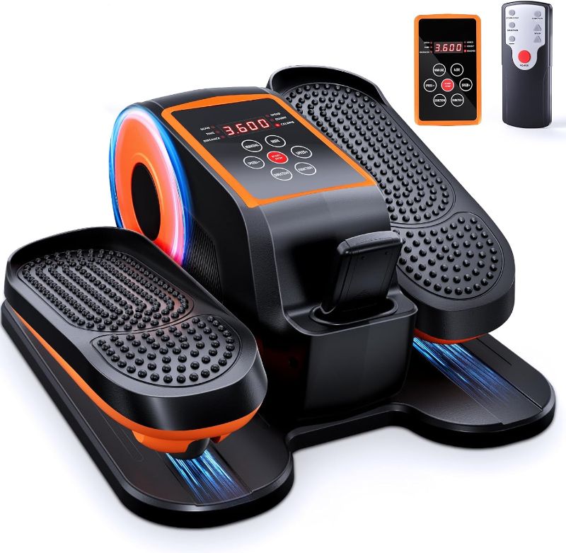 Photo 1 of  Under Desk Elliptical Exercise Machine, Ellipse Leg Exerciser as Seen on TV with Remote, 15 Adjustable Speed, Portable Leg Exerciser While Sitting for Seniors, Quiet Elliptical Machine for Home Office 