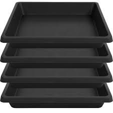 Photo 1 of Feyvdzv 4 Pack Square Plant Saucer 18 Inch, Extra-Deep Large Saucers for Potted Plants, Plastic Plant Trays for Indoors No Holes, Plant Water Catcher Tray, Flower Pot Drip Trays Plant Plate