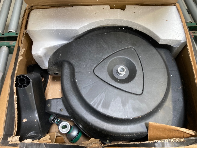 Photo 1 of AQUAZILLA Retractable Garden Hose Reel, Durable Wall Mounted Water Hose Reel- Smooth Automatic Rewind, Lock Hose in Any Lenght, 180° Swival Bracket, 9 Pattern Sprayer (100FT +6FT 5/8")