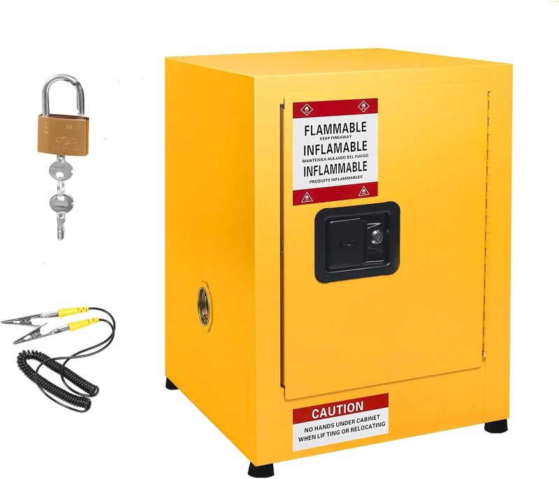 Photo 1 of  Flammable Cabinet 17" x 17" x 18", Galvanized Steel Safety Cabinet, Adjustable Shelf Flammable Storage Cabinet, for Commercial Industrial and Home Use 